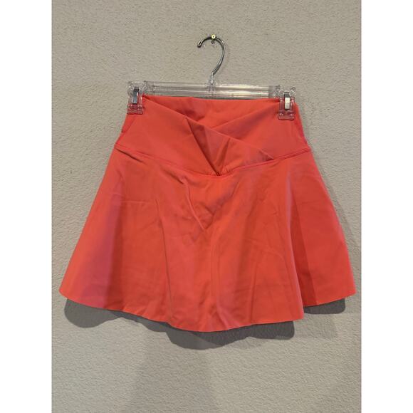 Bright Coral Skirt - Size Medium | Flared A-Line Style - Picture 1 of 7